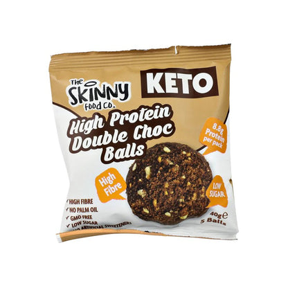 High Protein Skinny KETO Balls - Double Chocolate Case 10 X 40g Per Pack