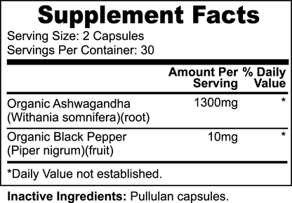 Organic Ashwagandha with Organic Black Pepper