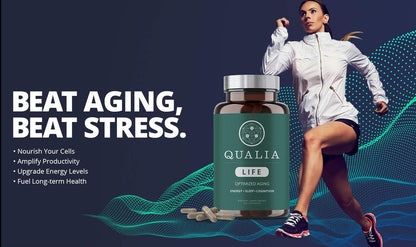 Qualia Life - Cell Energy for Optimized Aging & Long-Term Health | Powerful NAD Supplement with Niacinamide, Resveratrol, Vitamin B3, Niacin for NAD+ Support (160 Capsules)