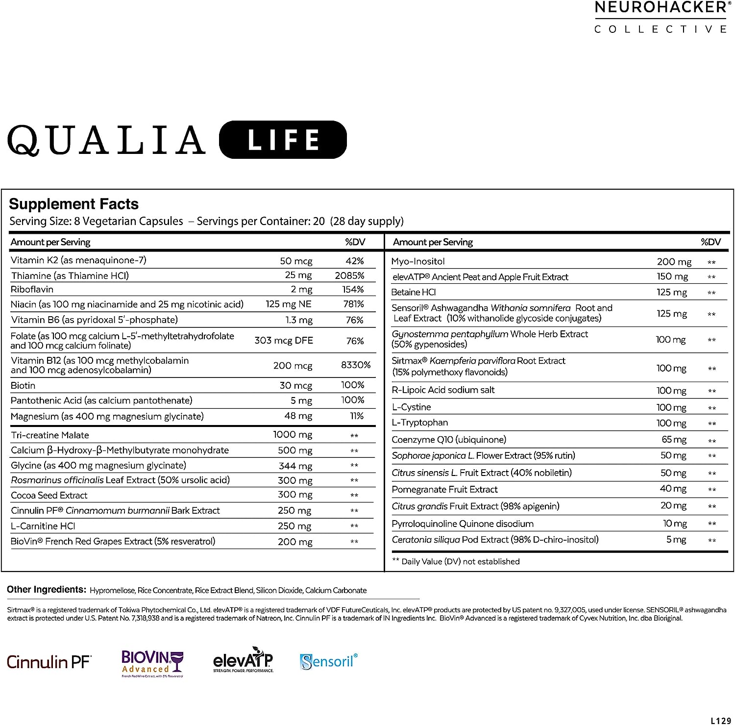 Qualia Life - Cell Energy for Optimized Aging & Long-Term Health | Powerful NAD Supplement with Niacinamide, Resveratrol, Vitamin B3, Niacin for NAD+ Support (160 Capsules)