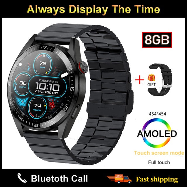 The New ZenWatch Watch 454*454 AMOLED Curved 46cm Screen, Built-In Microphone and HD Speakers, Always On Display, 8GB Local Music, With Bluetooth Earphones Compatibility