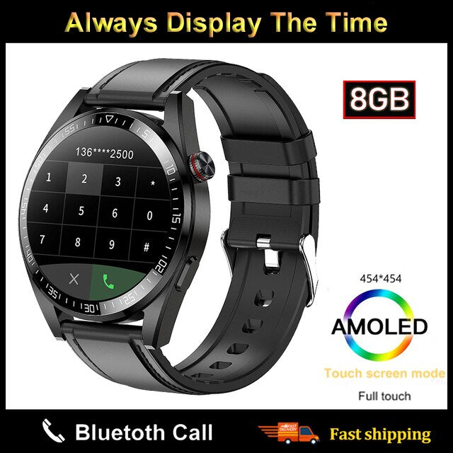 The New ZenWatch Watch 454*454 AMOLED Curved 46cm Screen, Built-In Microphone and HD Speakers, Always On Display, 8GB Local Music, With Bluetooth Earphones Compatibility