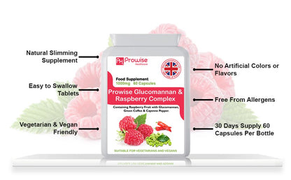 Glucomannon & Raspberry Complex - 60 Capsules by Prowise Healthcare