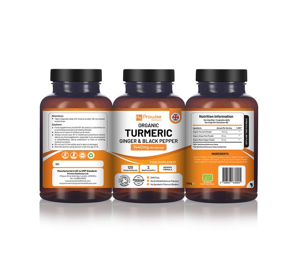 Prowise Turmeric Curcumin 1440mg with Black Pepper & Ginger