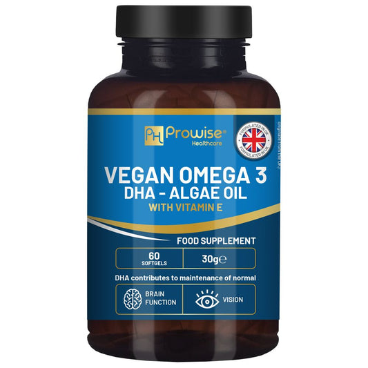 Prowise Vegan Omega-3 DHA from Algae Oil | 60 Softgels with Vitamin E