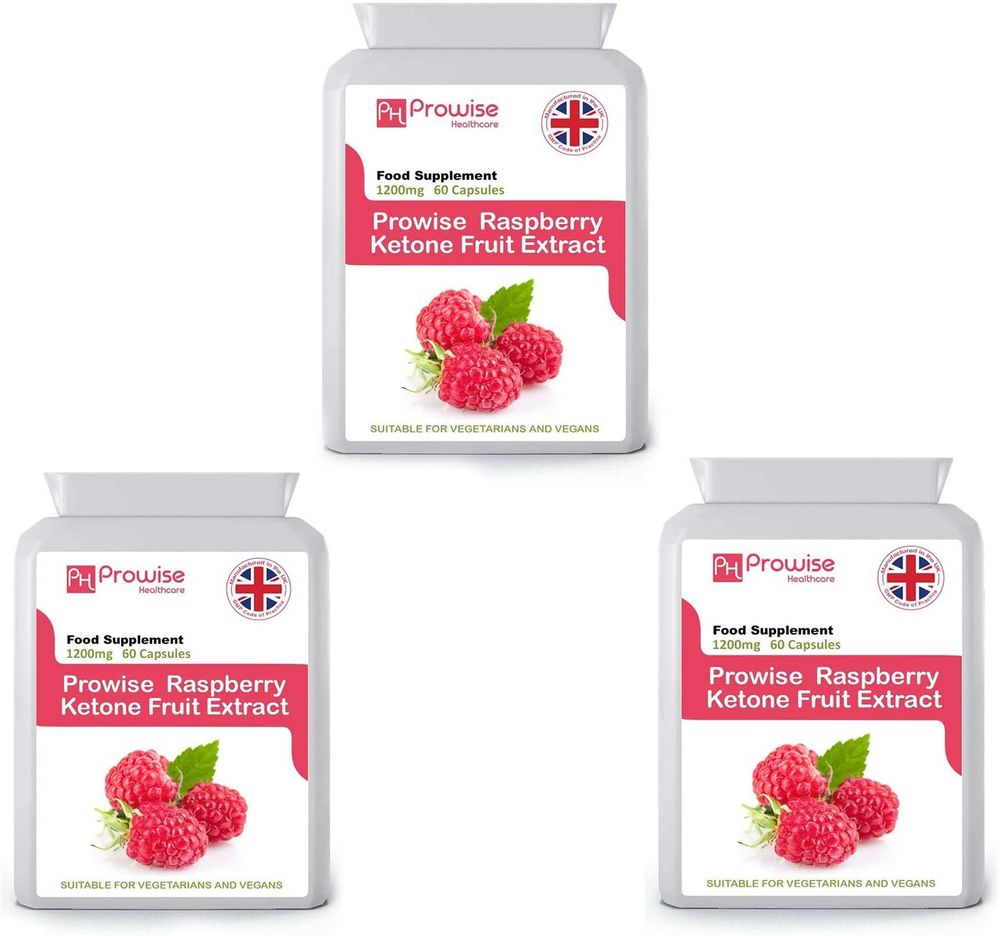 Raspberry Fruit Extract 1200mg - 60 Capsules x 3 Pack - UK Manufactured | GMP Standards by Prowise Healthcare